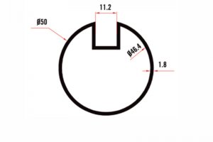 50x1,8 Single Channel Upper Handrail